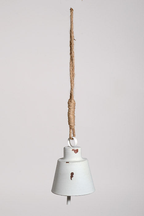 6" Metal Bell Ornament White