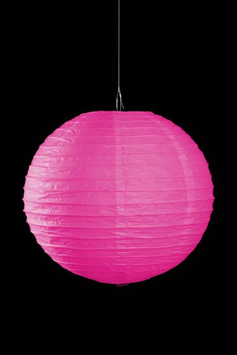 12" Round Paper Lantern Fuchsia