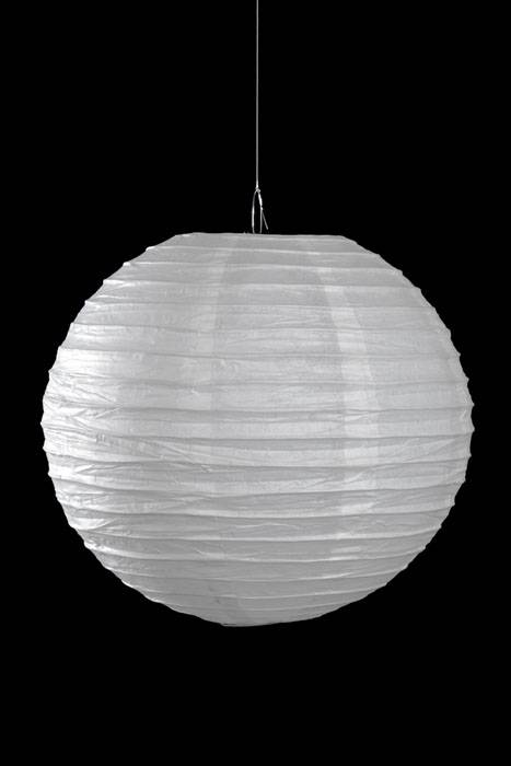 14" Round Paper Lantern White