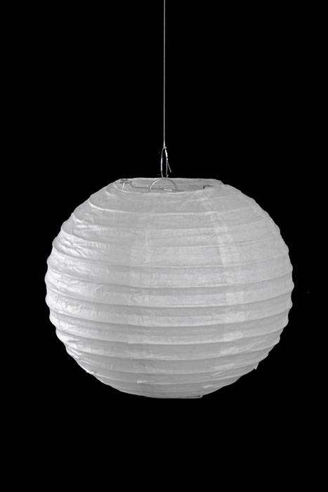 8" Round Paper Lantern White