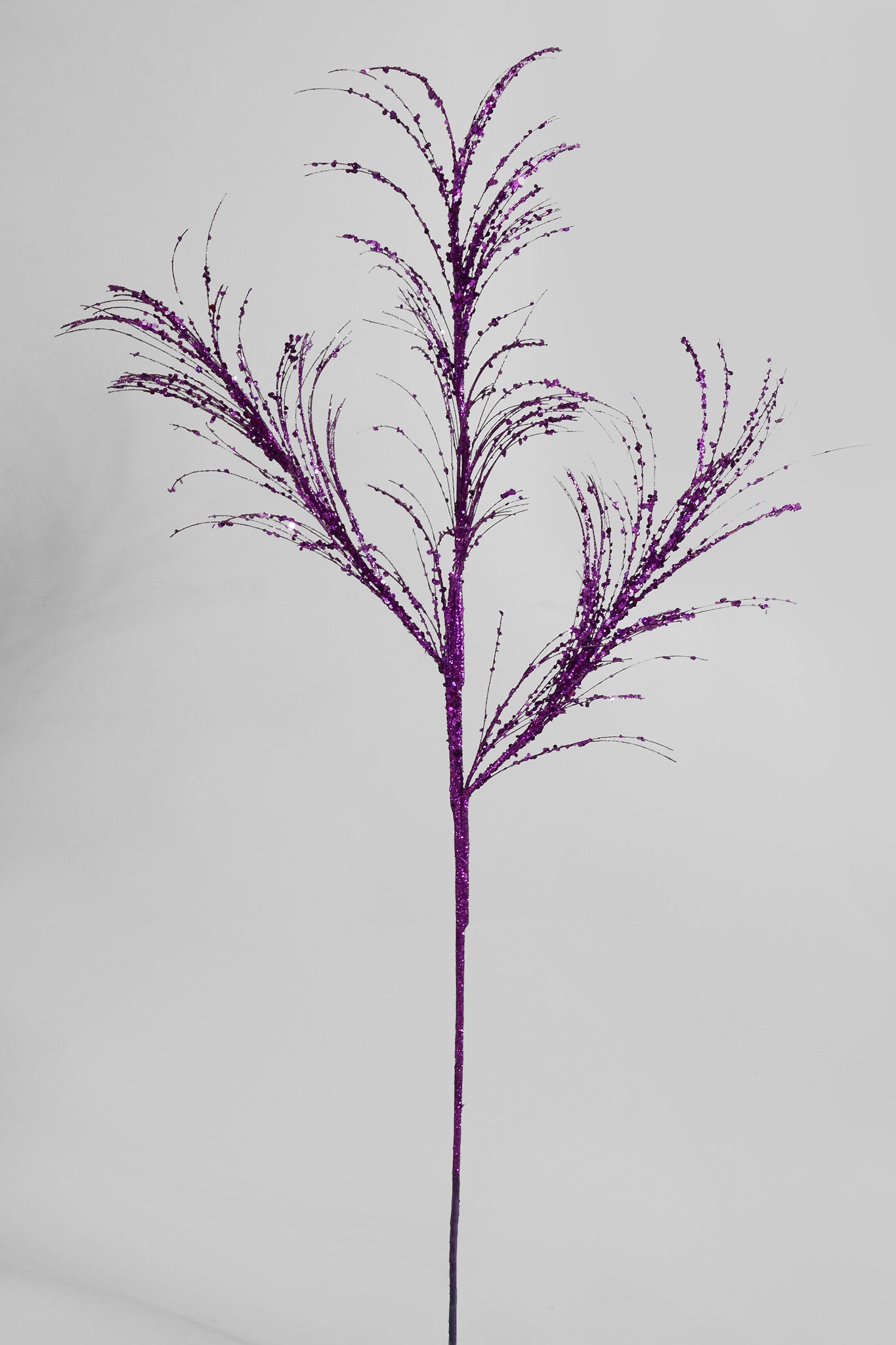33" Glitter/Sequin Pampas Grass Spray Purple