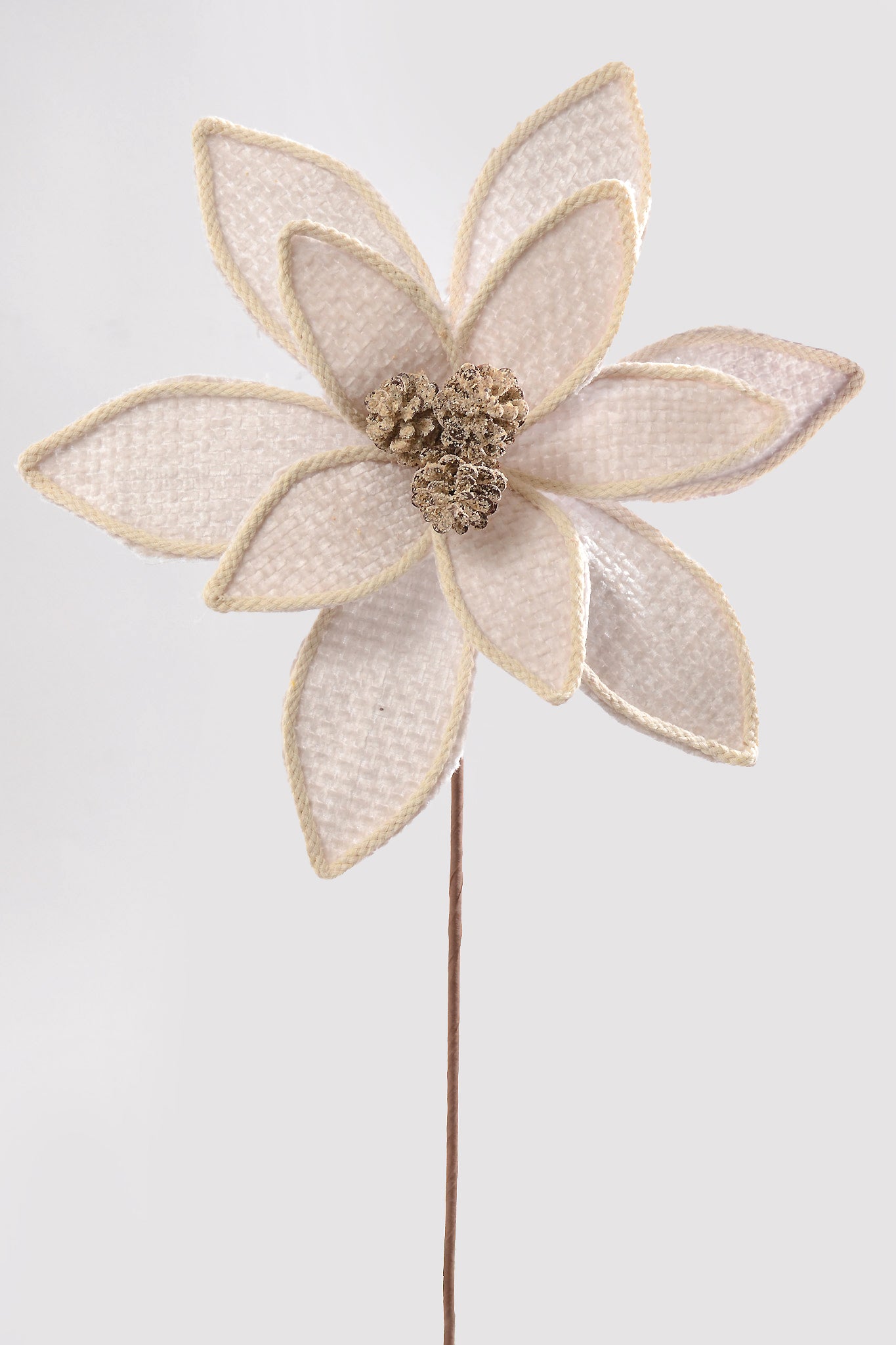 26" Forest Edge Poinsettia Stem Ivory