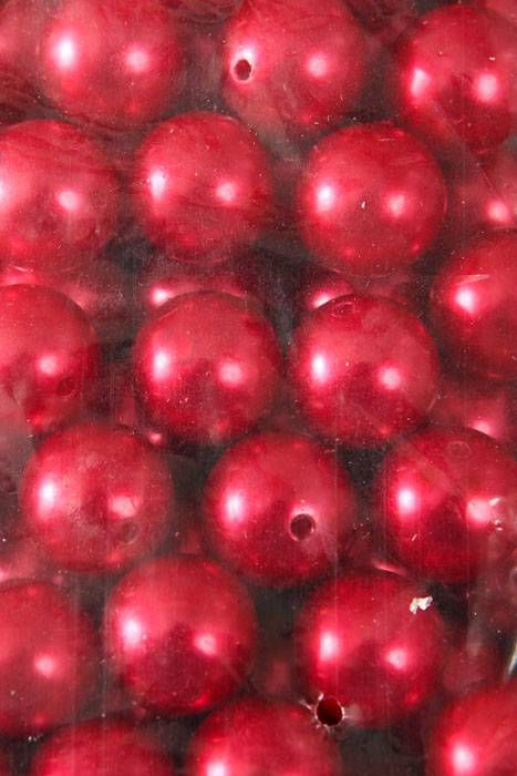 18mm Abs Pearl Beads Red Pkg(500g)