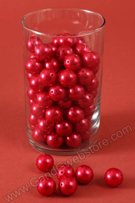 18mm Abs Pearl Beads Red Pkg(500g)