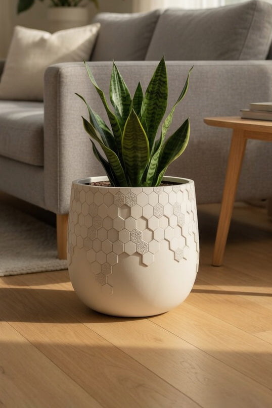 19" X 16.5" Round Pot White