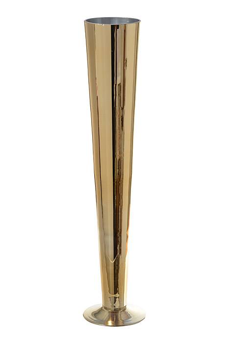 23.5" Fluted Glass Vase Gold