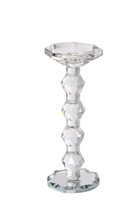 10" Crystal Single Candle Holder Clear