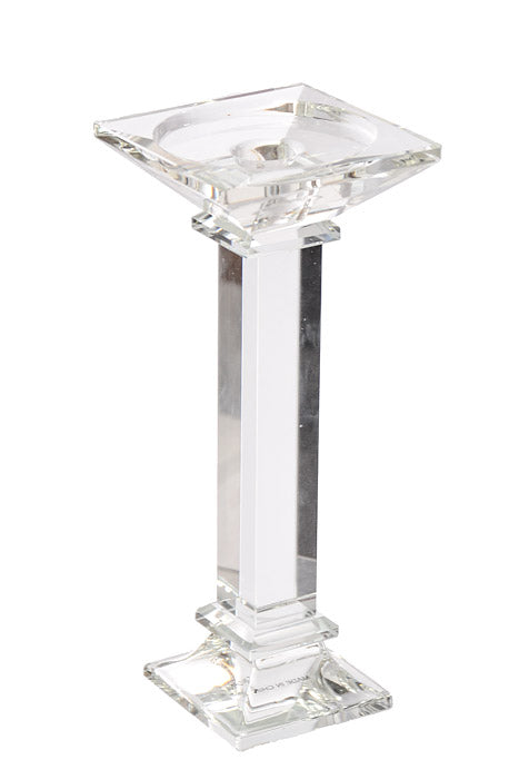 8.5" Crystal Single Candle Holder Clear