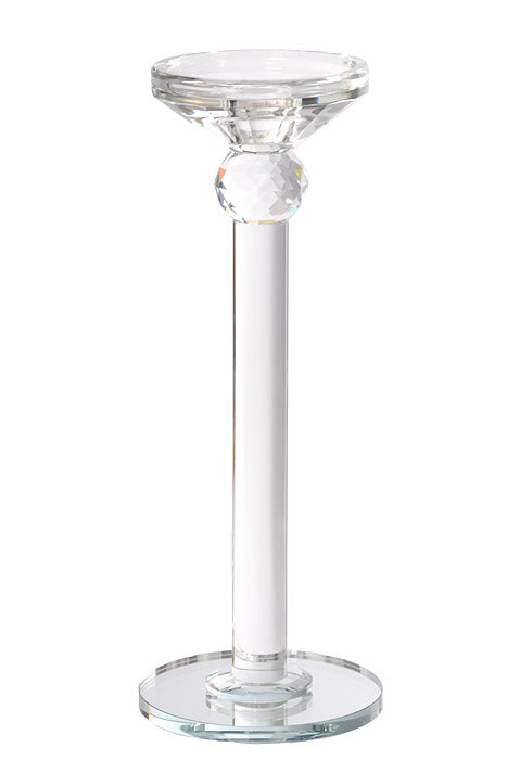 11.75" Crystal Single Candle Holder Clear
