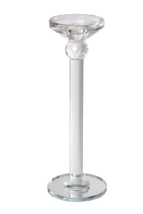 10" Crystal Single Candle Holder Clear