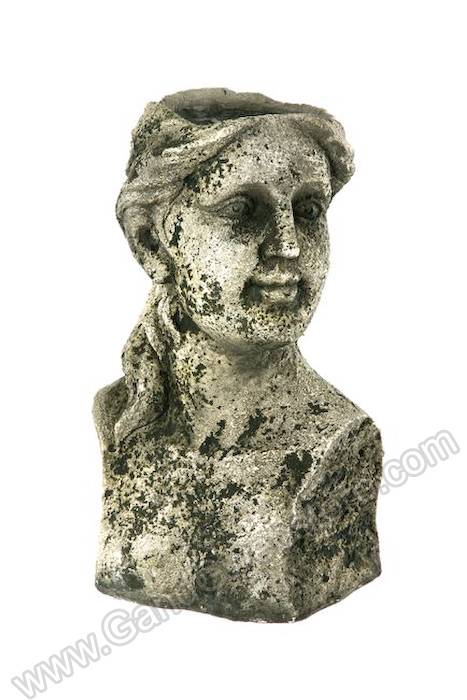 17" Concrete Female Bust Planter