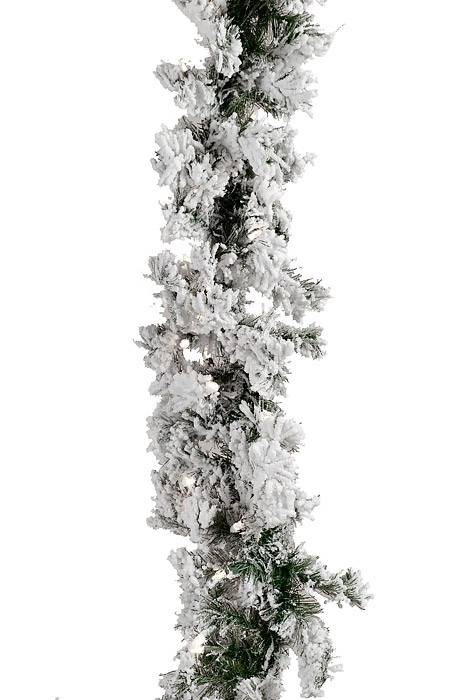 9ft X 10" Furry Pine Garland Green/white
