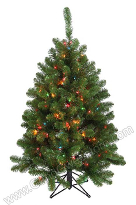 4.5ft Deluxe Oregon Fir Tree W/150 Clear Light Bulbs Green