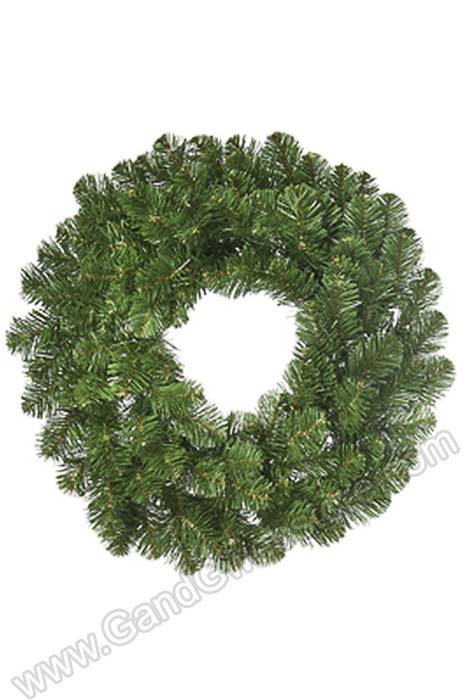60" Deluxe Oregon Fir Wreath W/clear Light Bulbs Green