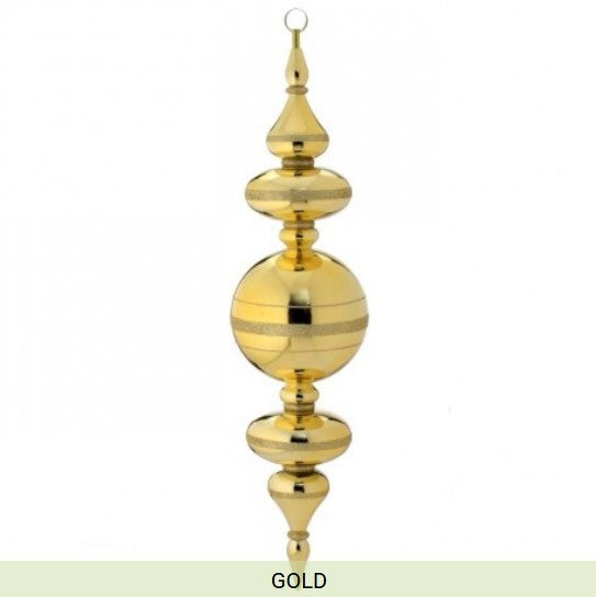 24" VP Stripe Finial Ornament Gold