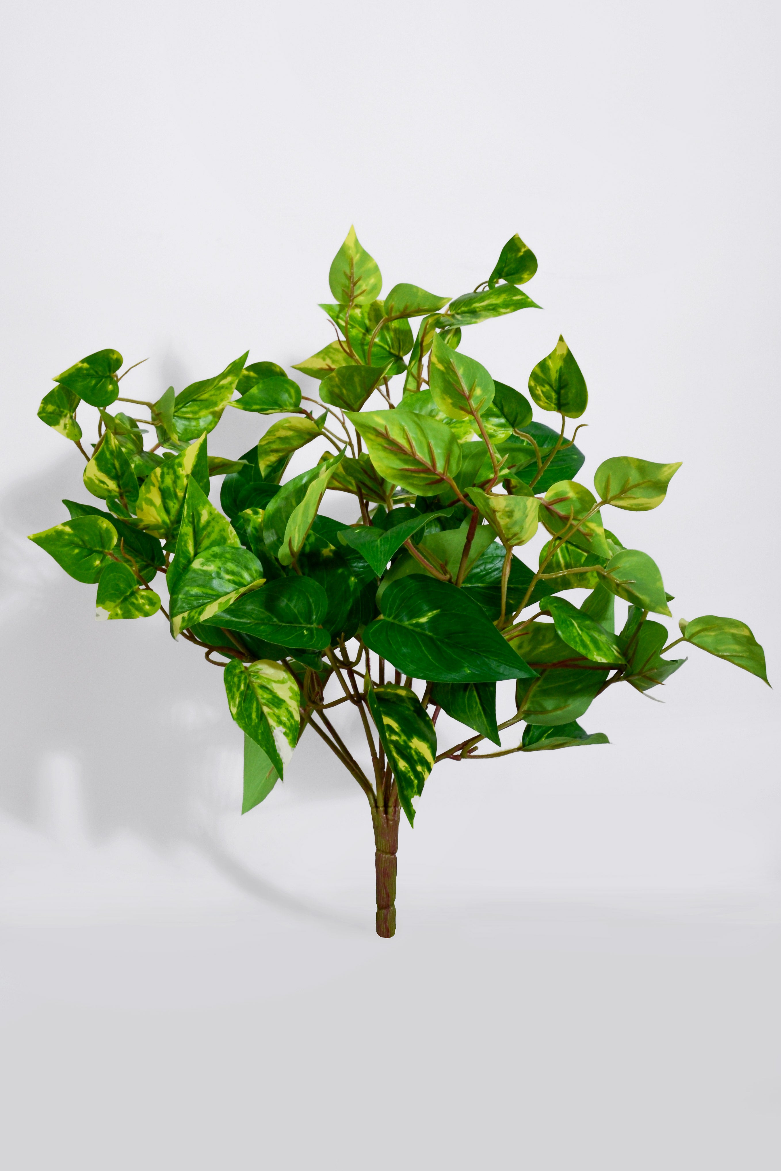 19"Uv Protected Pvc Potho Leaf Bush Green/White