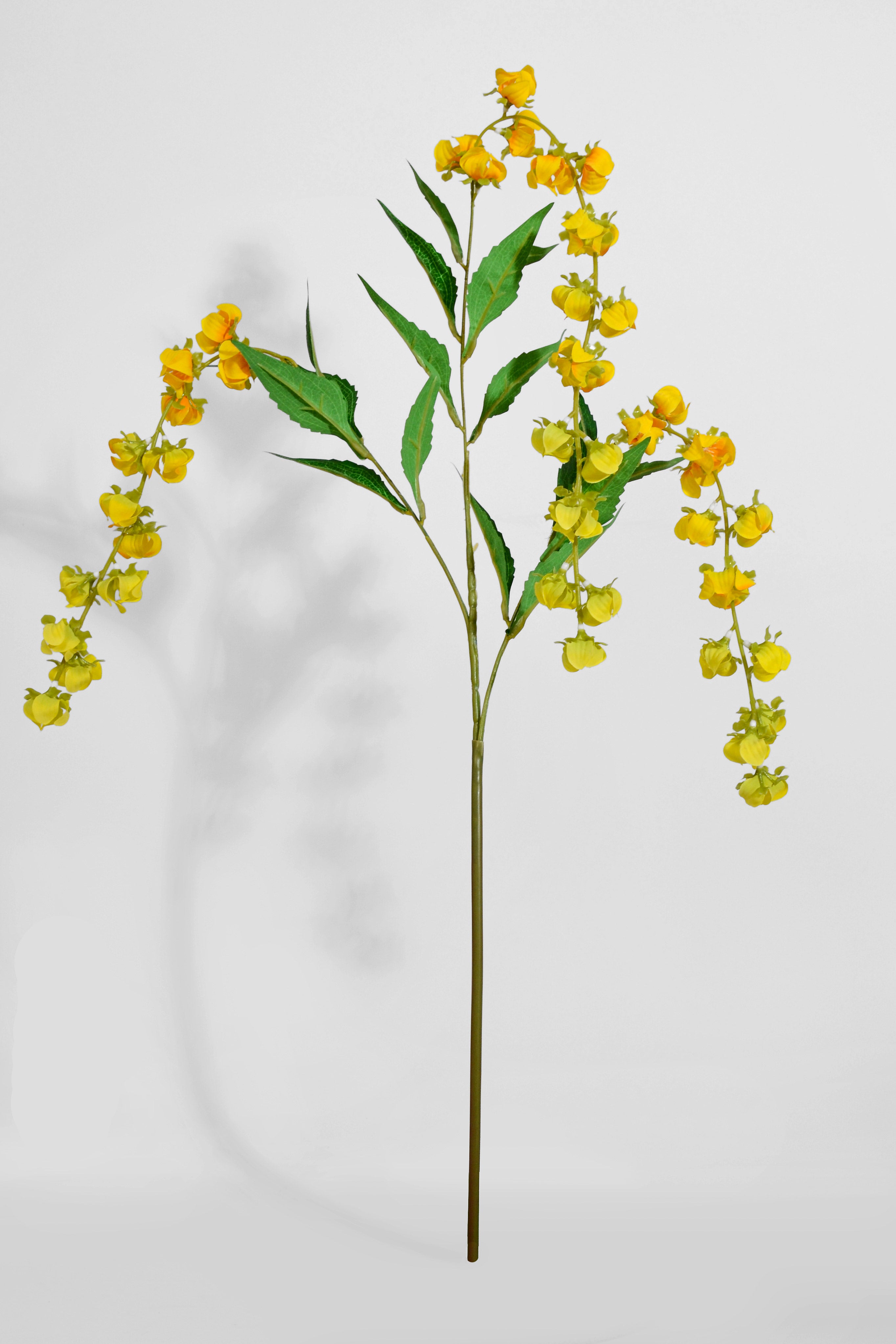 39.5" Silk Hanging Lantern Spray Yellow
