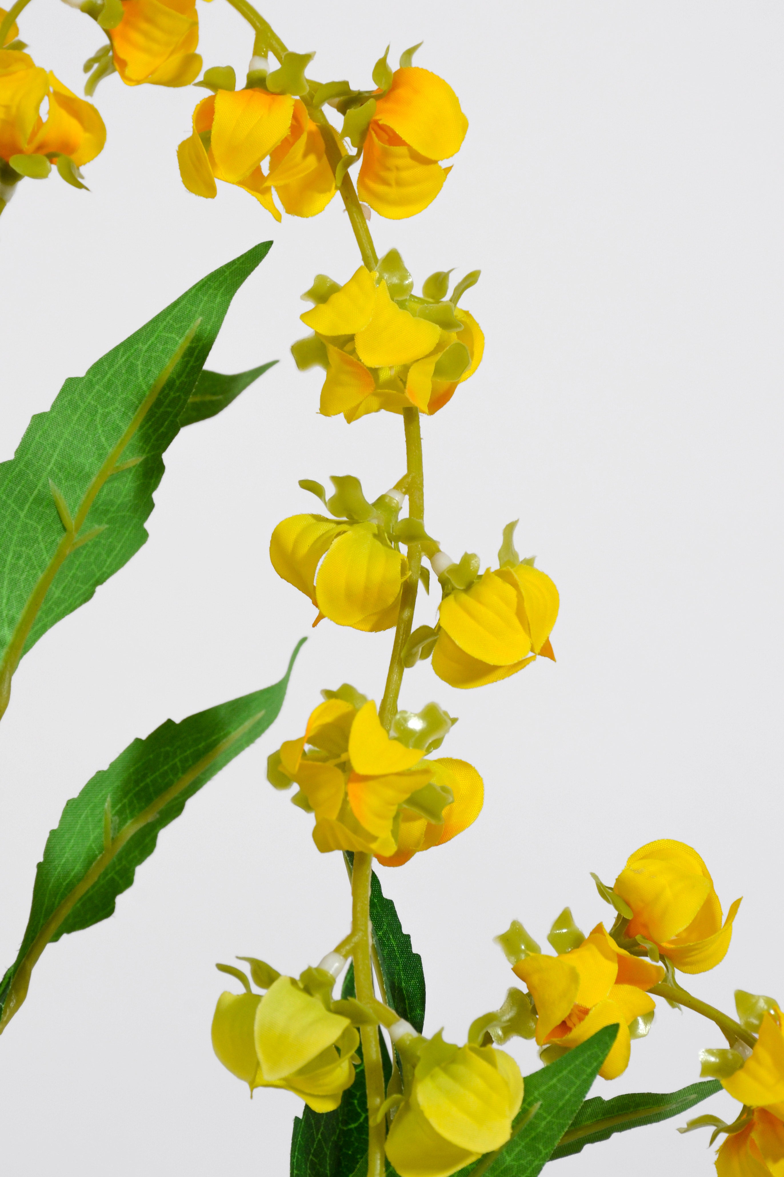 39.5" Silk Hanging Lantern Spray Yellow