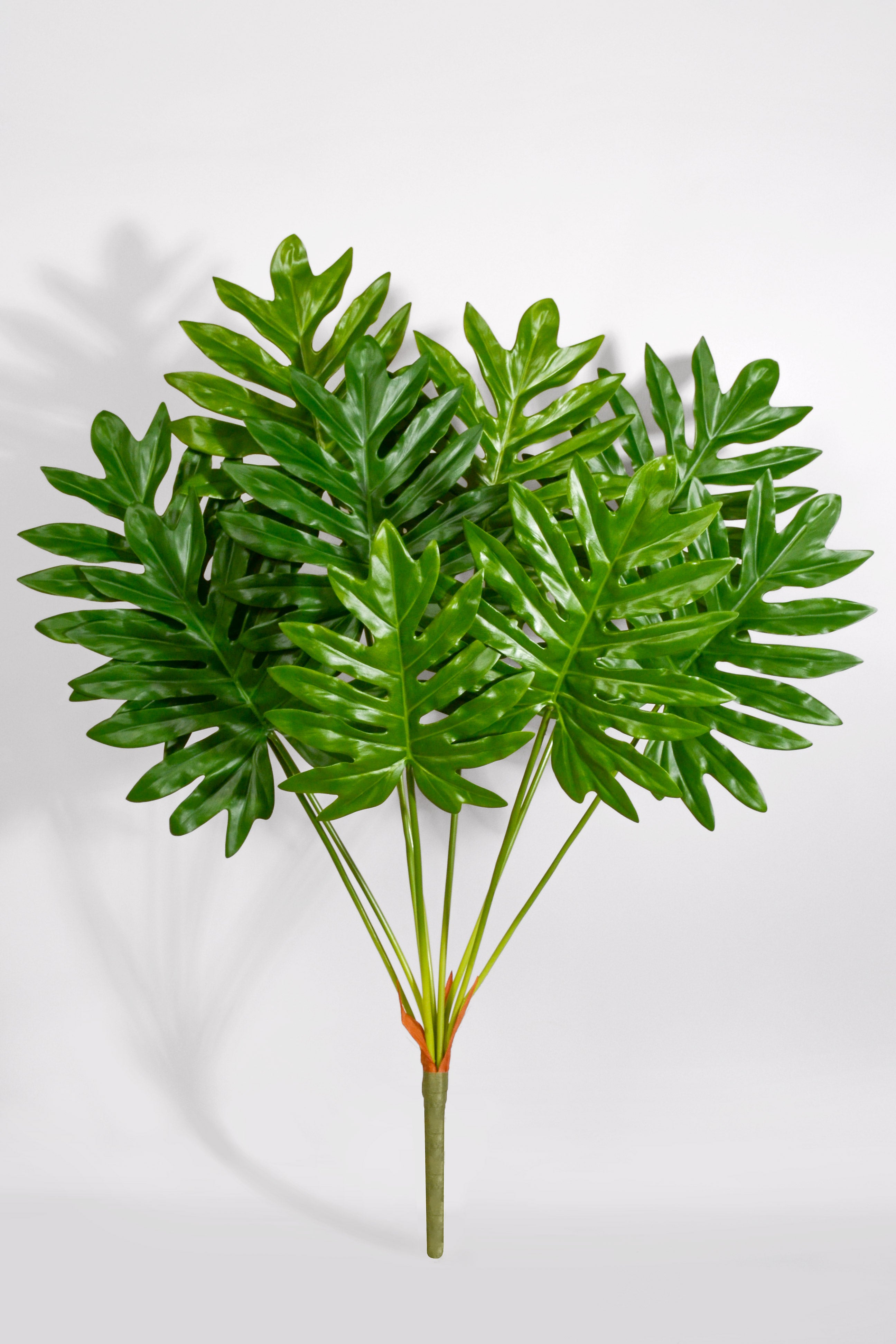 33.5" Artificial Selloum Leaf Bush Green