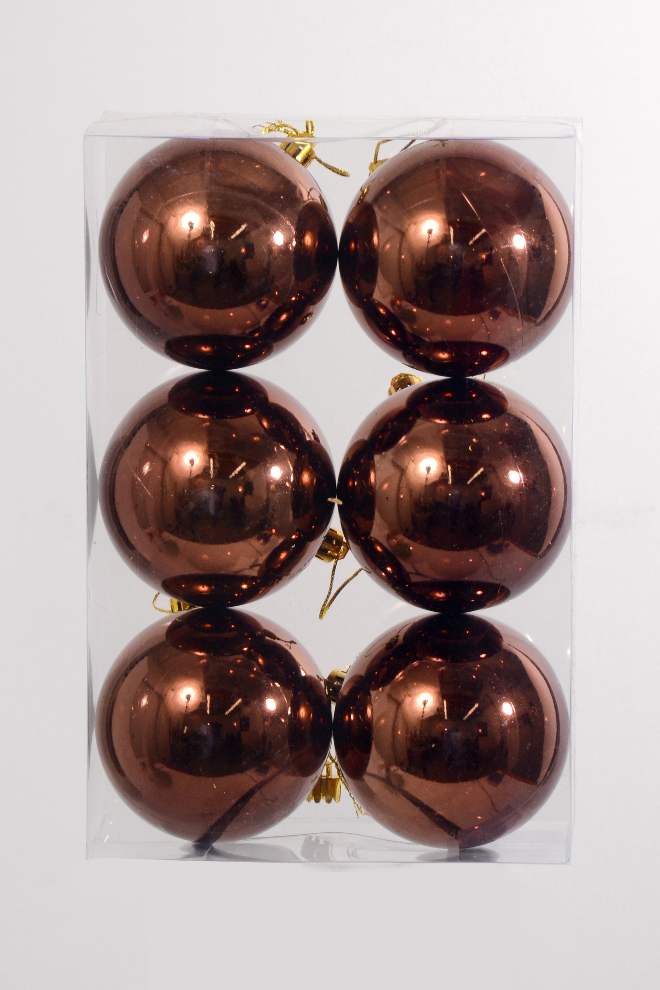 80mm Shiny Plastic Ball Brown Box/6