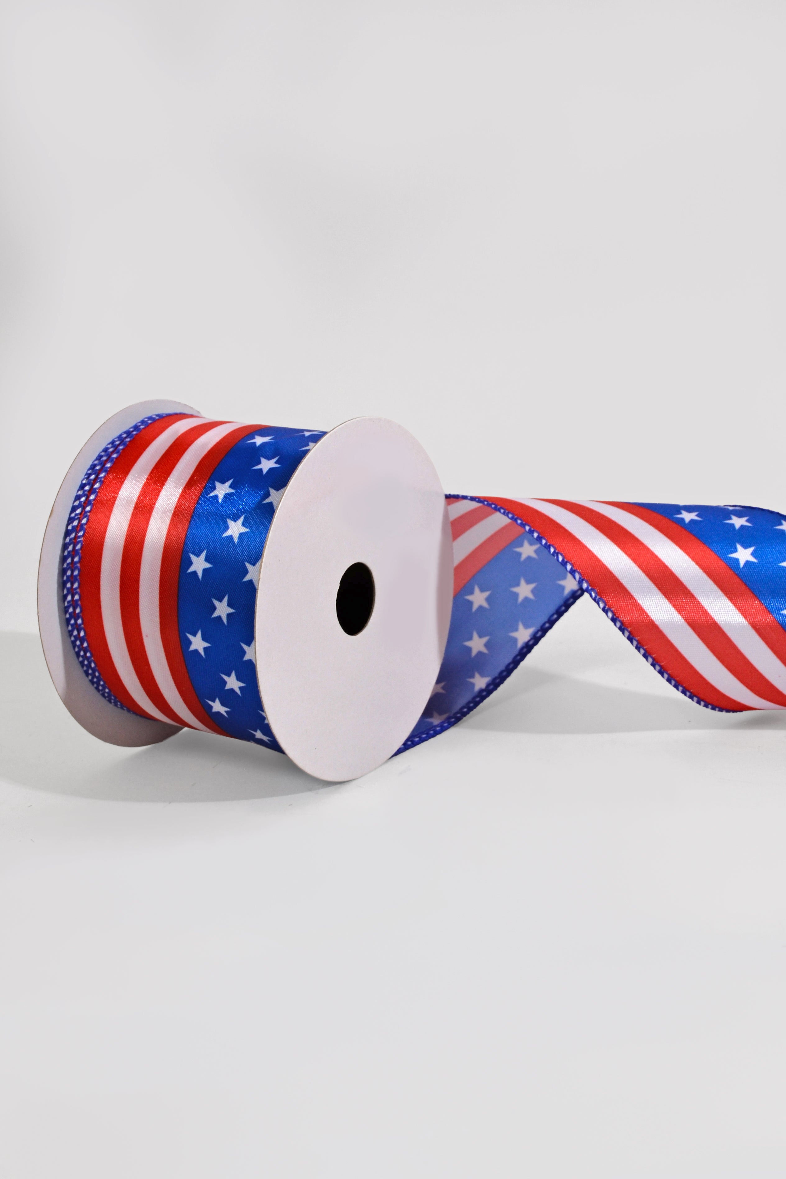2.5" X 10Yds Bold Flag Ribbon W/Stars Red/White/Blue