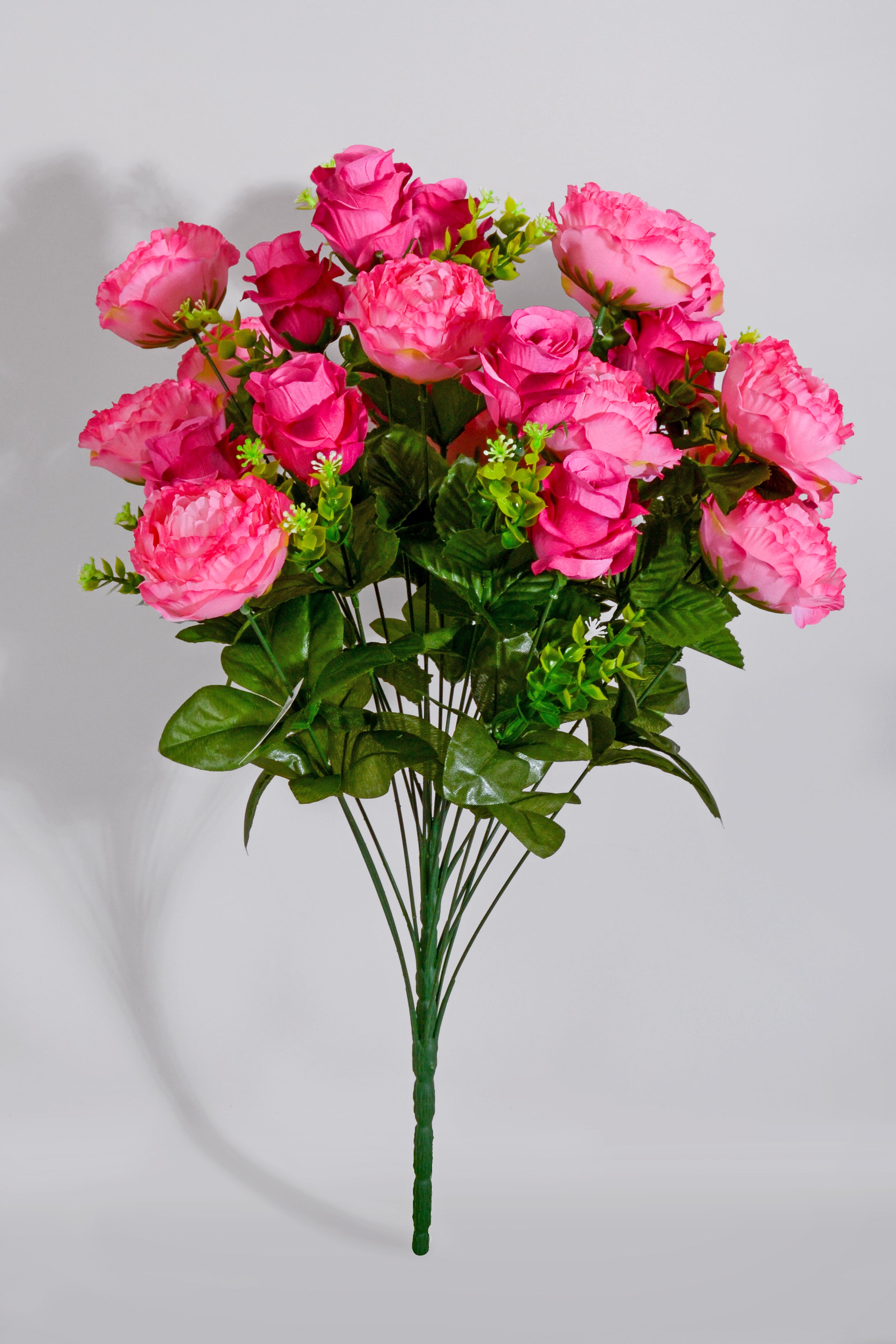 23" Silk Peony/Roses Bush Pink/Beauty