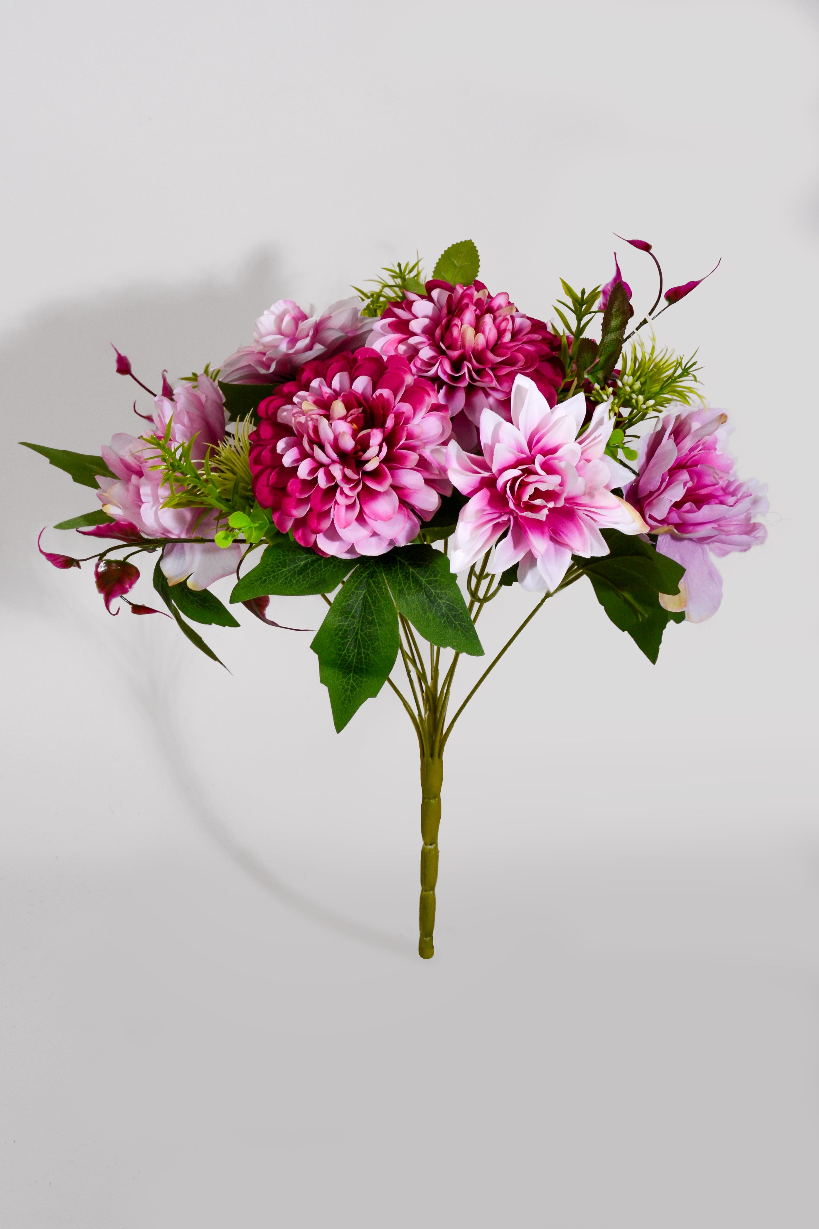 17" Silk Dahlia/Peony Bush Cerise/Two Tone