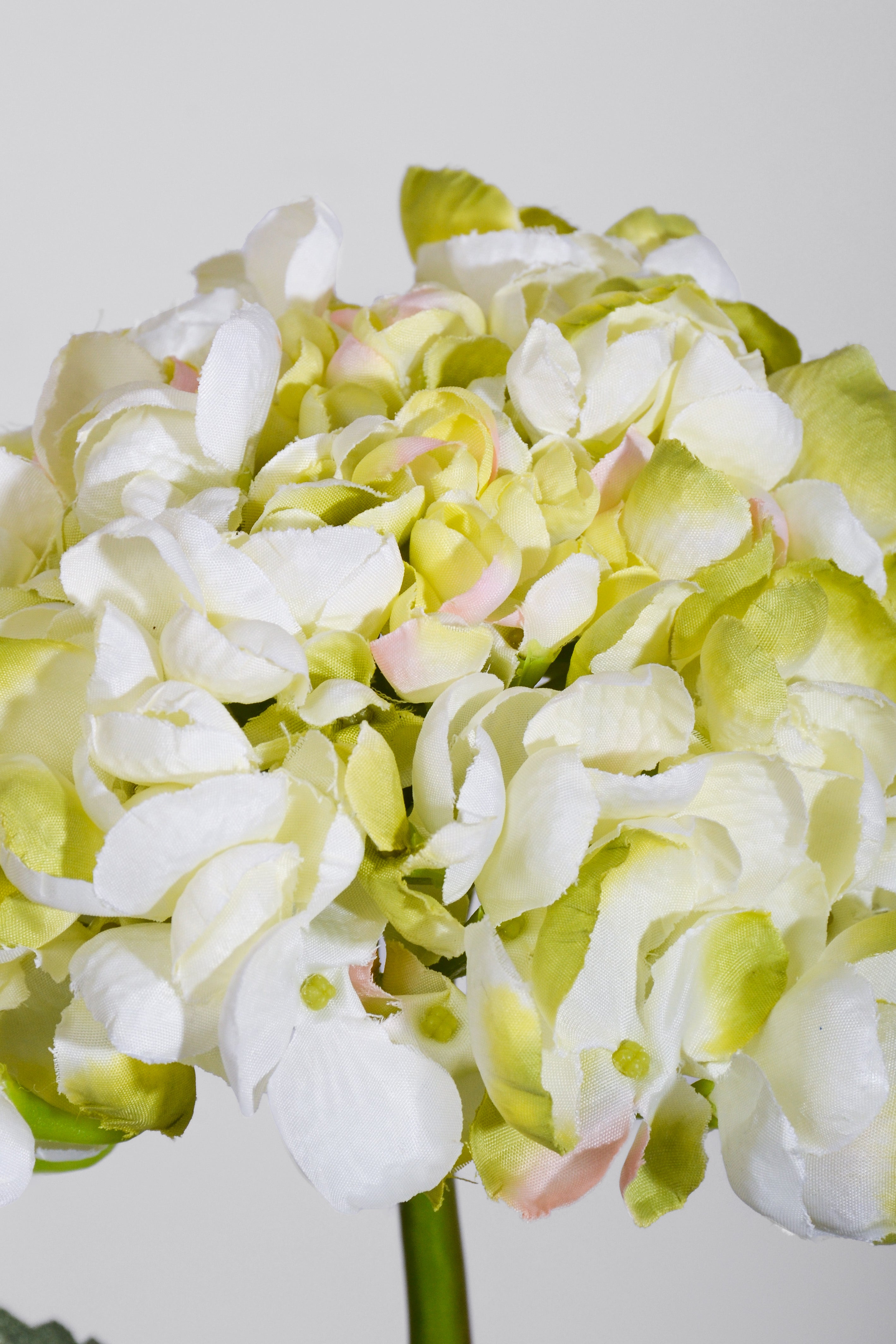 22" Silk Hydrangea Spray White/Green