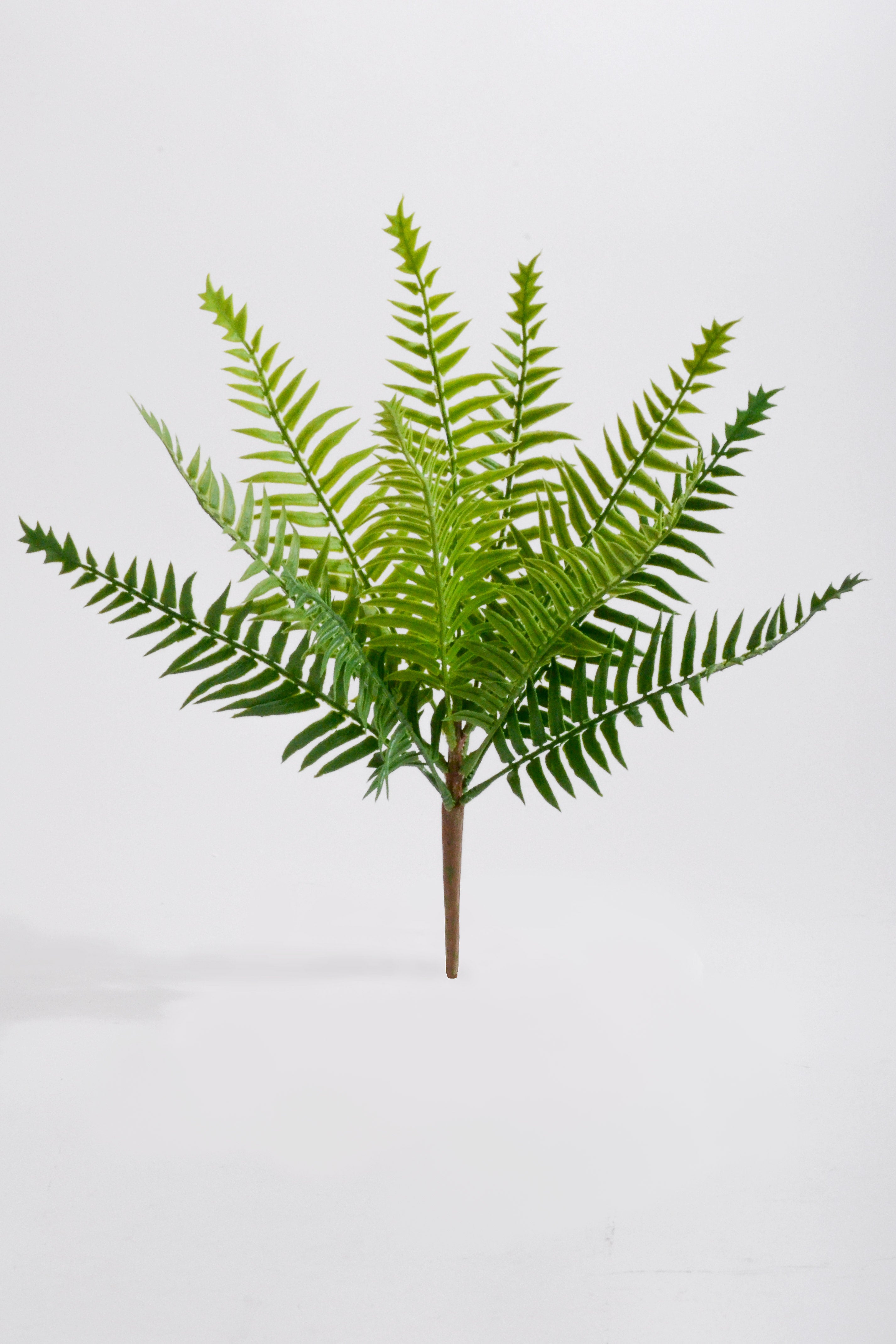 14" Artificial Fern Bush Branch Green