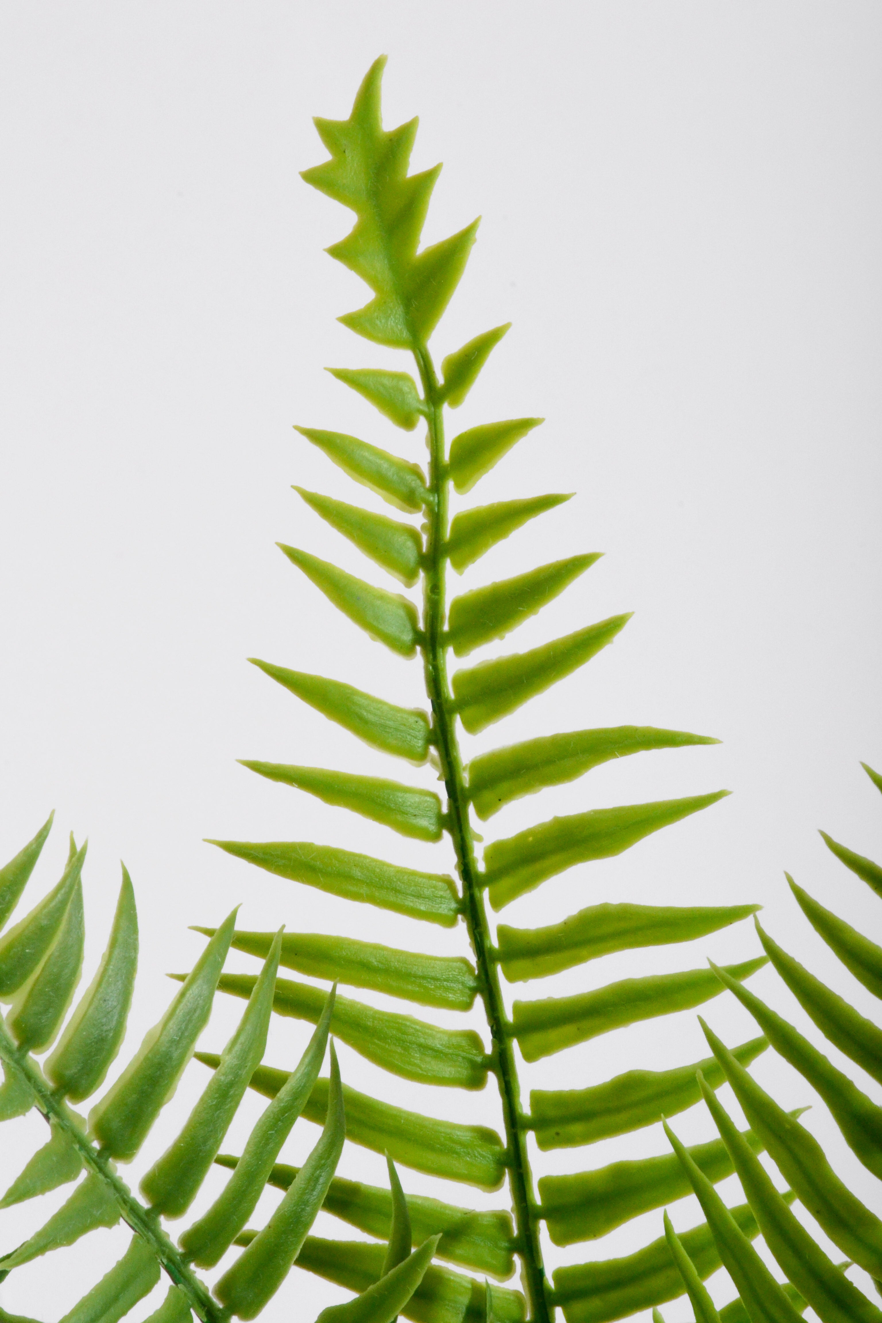 14" Artificial Fern Bush Branch Green
