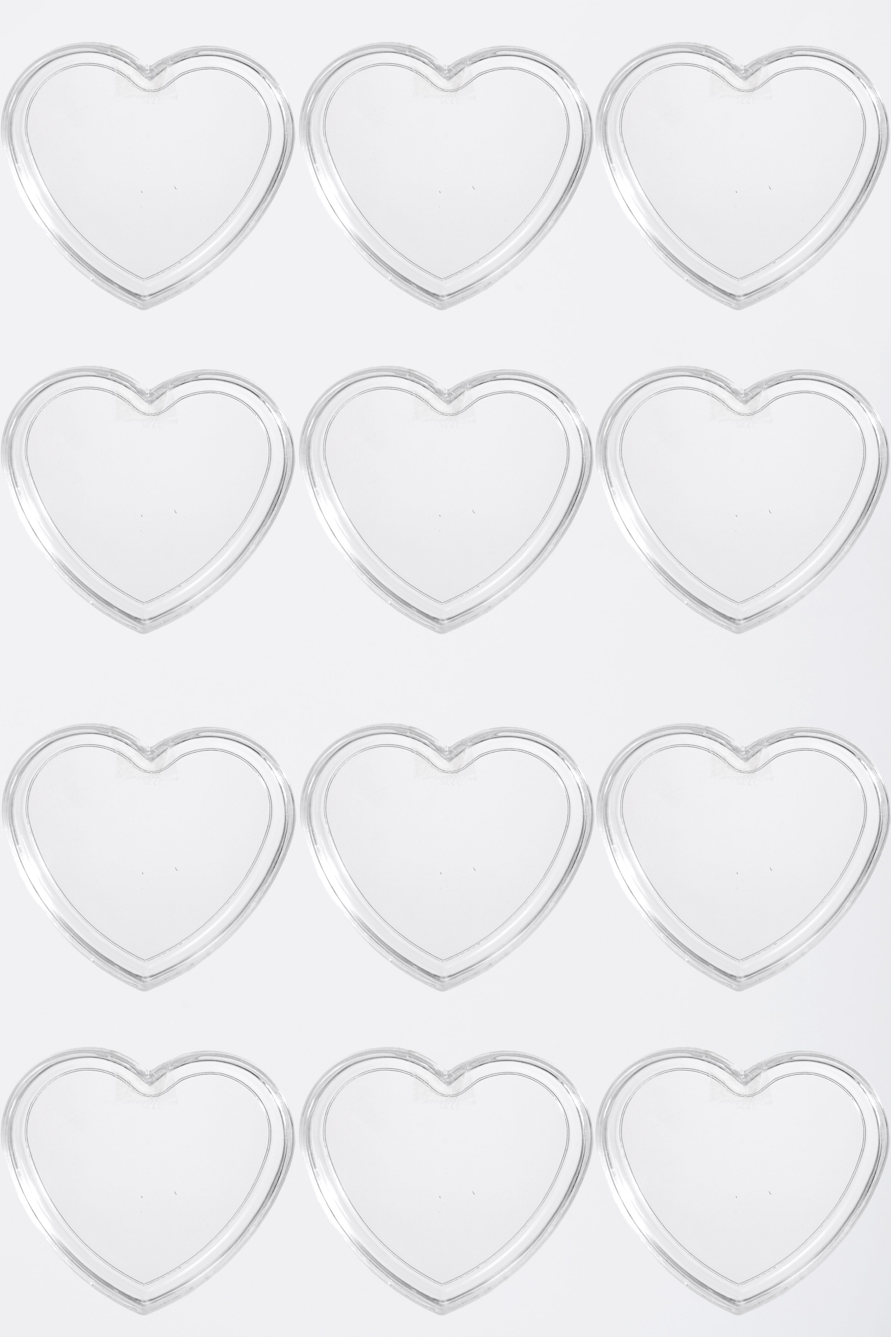 4.5" Heart Box Clear Pkg/12