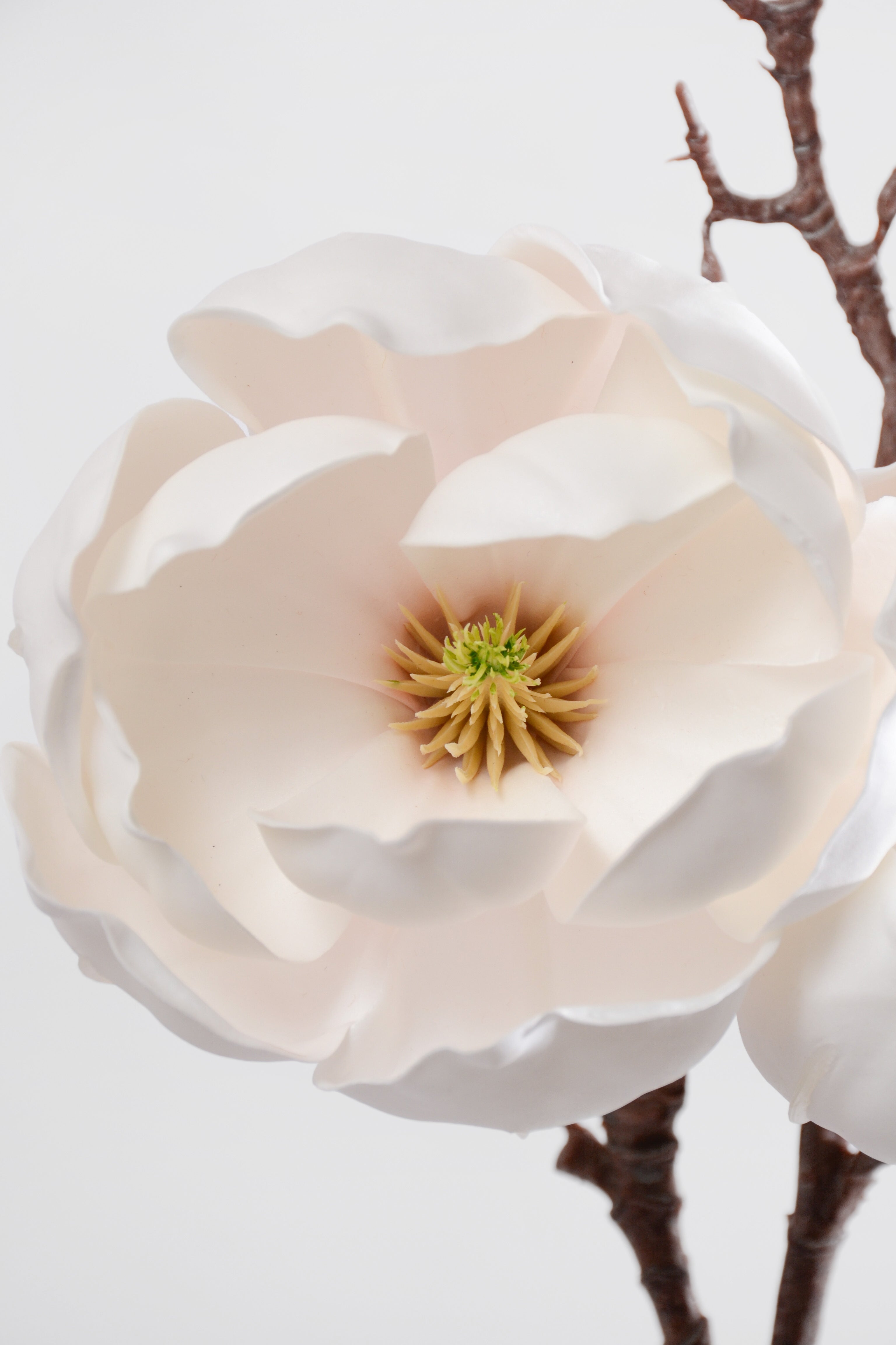 39" Artificial Magnolia Spray White