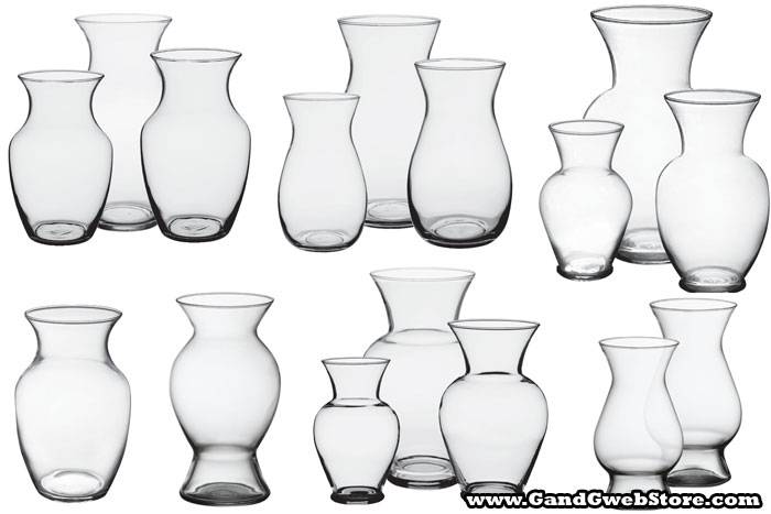 8" Rose Glass Vase Crystal Clear