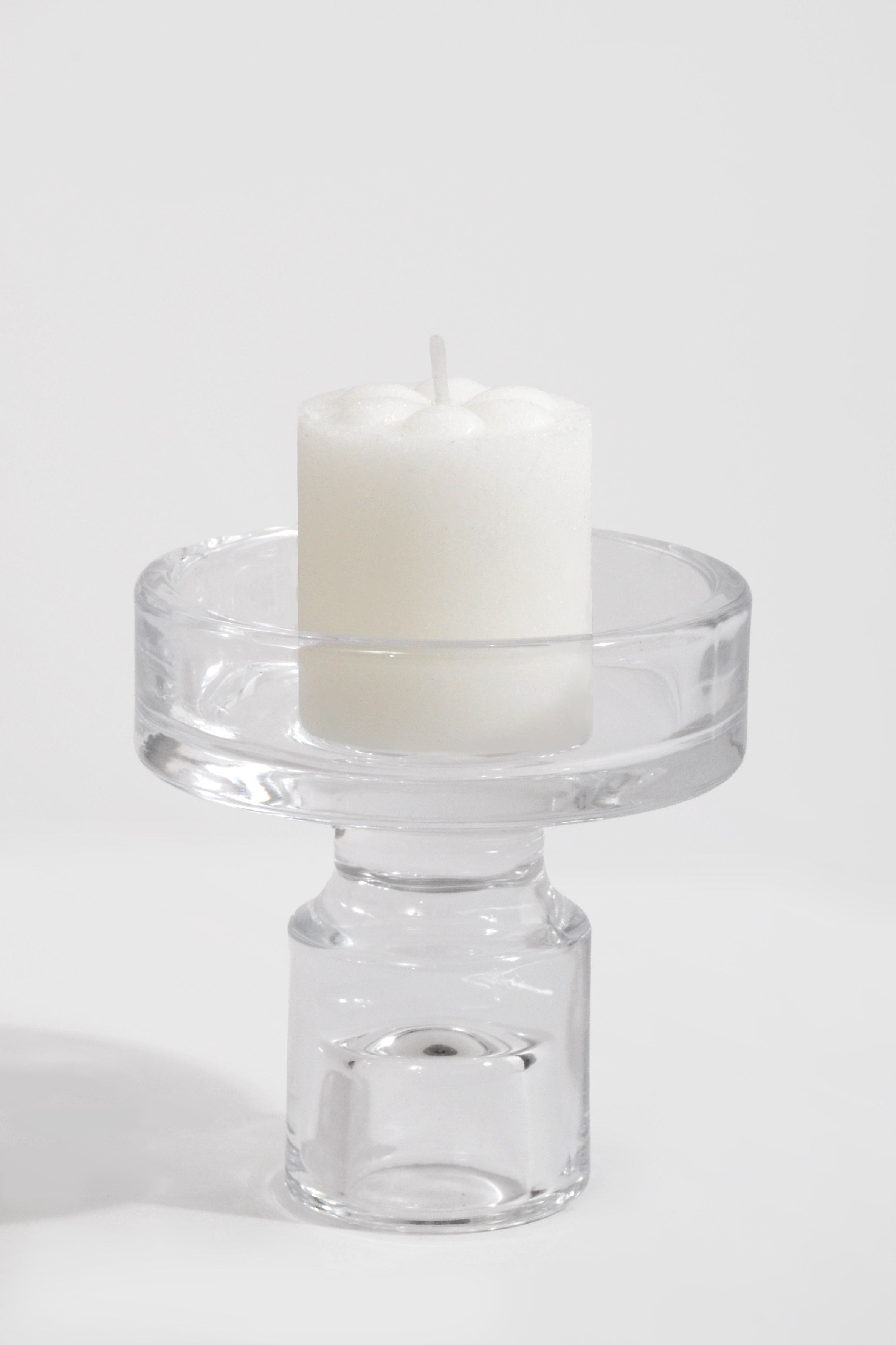 3" Glass Candle Holder Clear