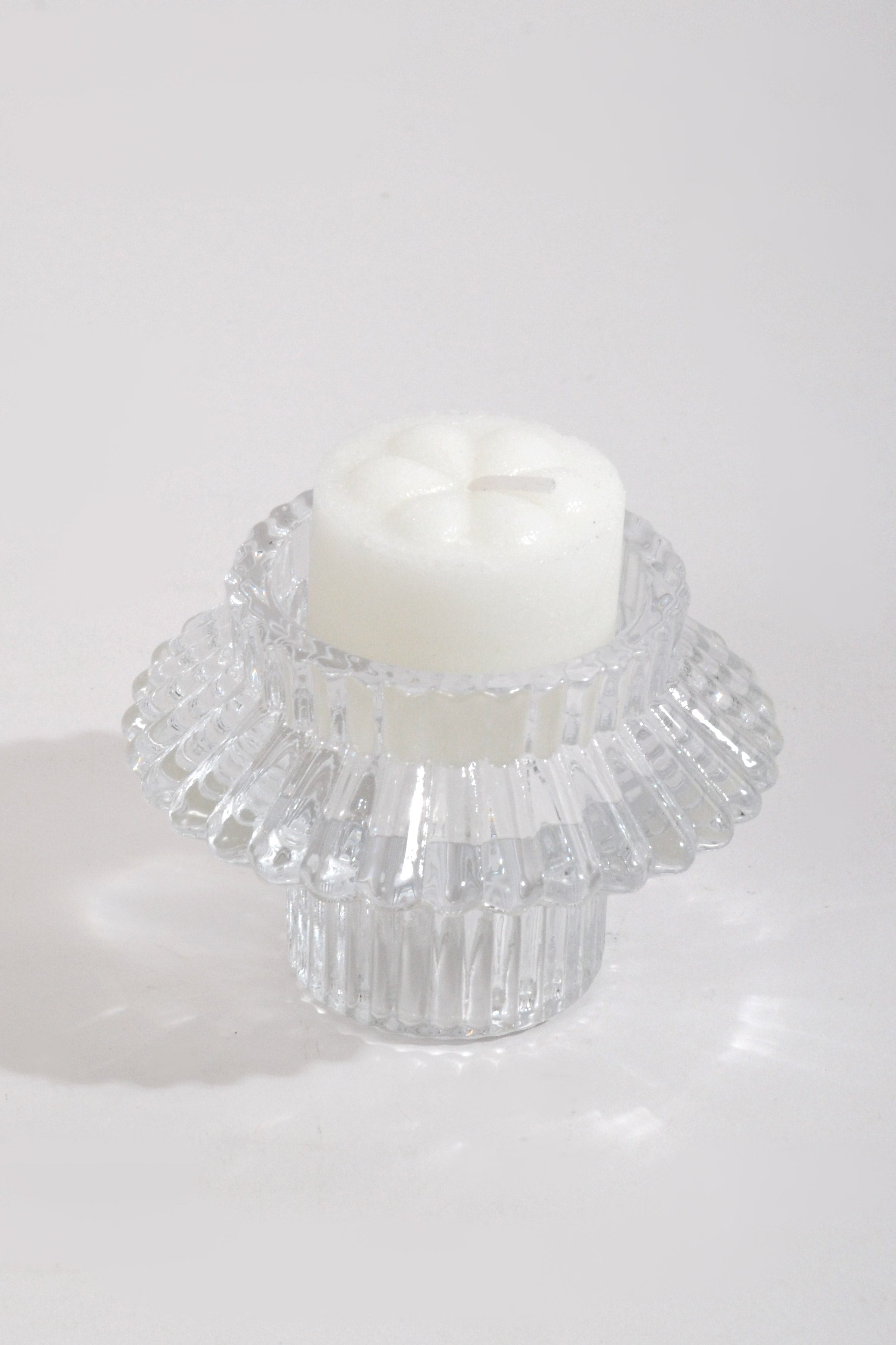 2.25" Reversible Candle Holder Clear