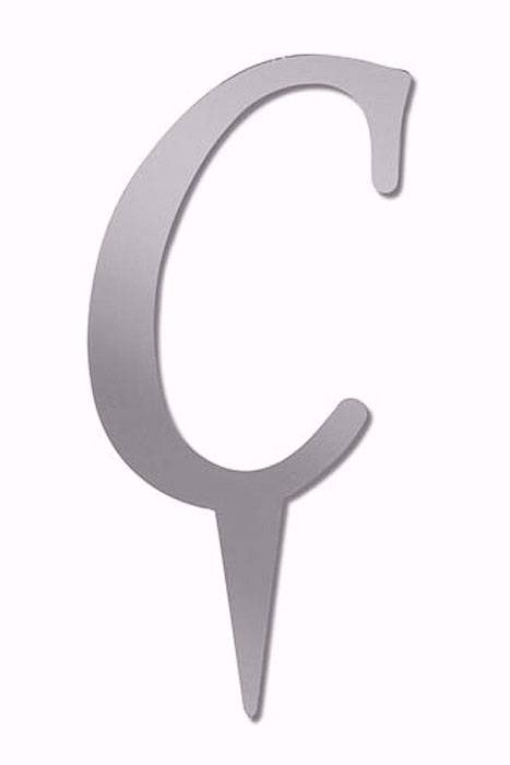 4.5" Cake Topper Letter C Silver