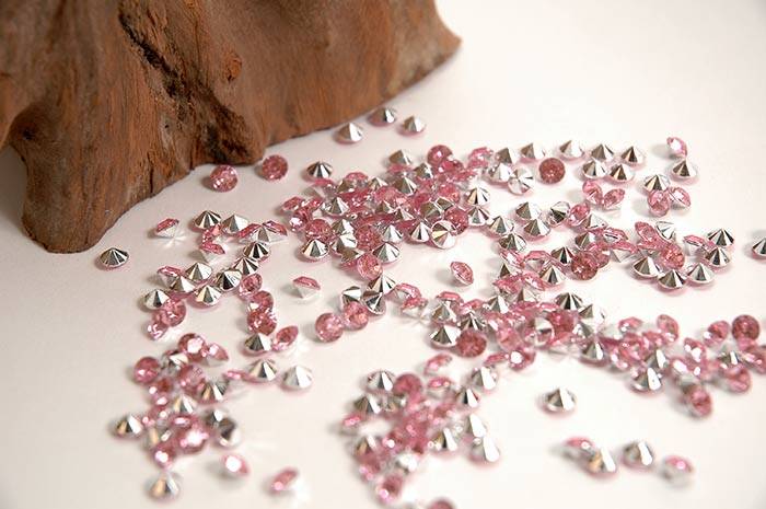 5mm Diamond Rhinestone Pink Pkg/210