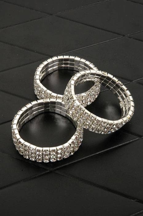 4.5" Bouquet Rhinestone Bracelet Crystal Pkg/6