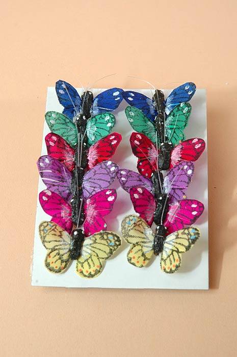0.5" Mini Butterfly Assorted Pkg/12