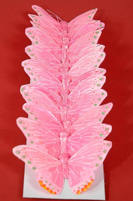 3" Butterfly Light Pink Pkg/12