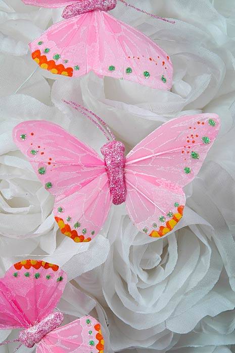 3" Butterfly Light Pink Pkg/12