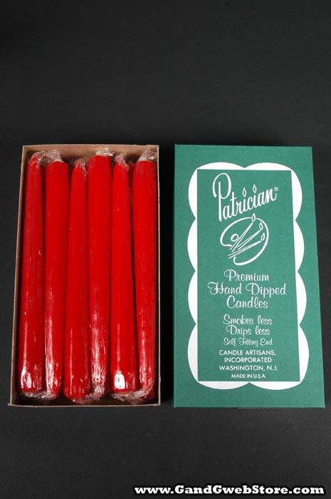 8" Patrician Taper Red Box/12