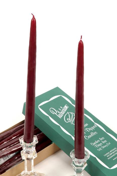 12" Patrician Taper Burgundy Box/12