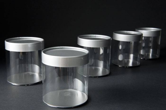 3" X 3" Silver Cylinder Box Pkg/6