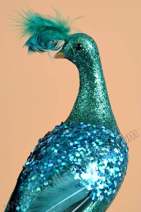 28" Glitter Feather Long Tail Phoenix Teal