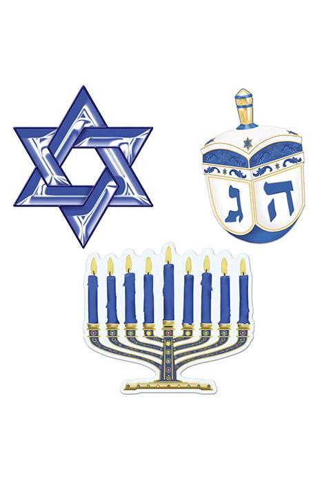 9.5" Hanukkah Cutouts Multi Pkg/3