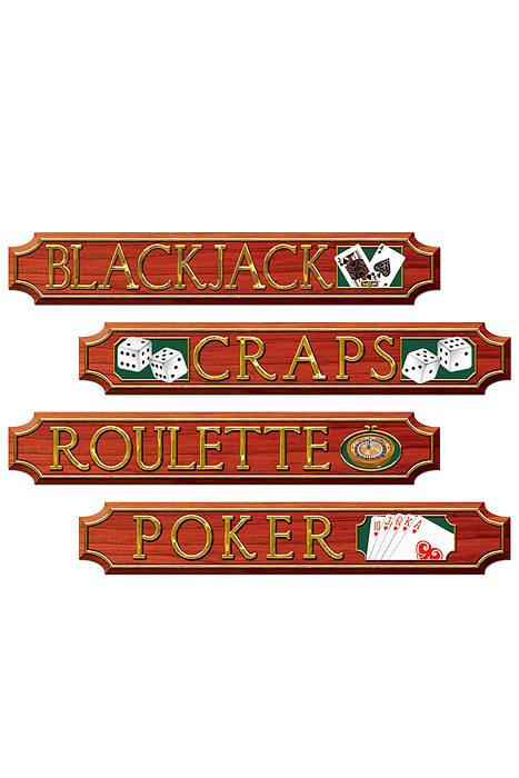 24" X 3.75" Casino Sign Cutouts Pkg/4