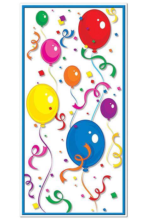 30"x 50ft Balloons & Confetti Door Cover