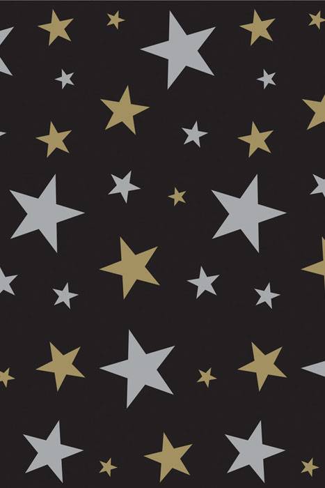 4ft X 30ft Star Backdrop Black/gold/silver