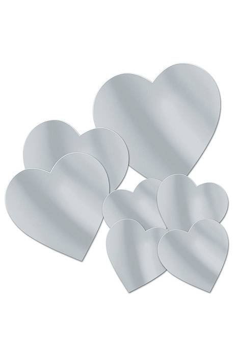 Foil Heart Cutouts Silver Pkg/7